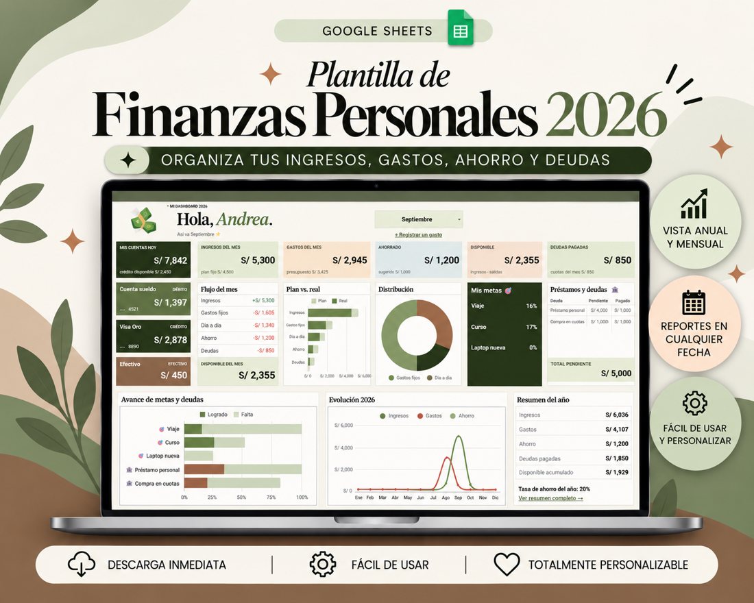 Plantilla de finanzas Matcha